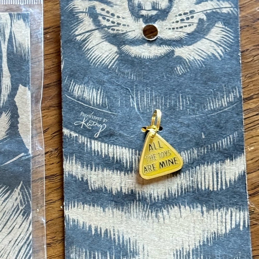 Primitives by Kathy Pet Charm | All The Toys Are Mine | Enamel Dog or Cat Tag